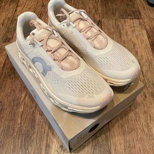 On Running Women's White and Pale Pink Cloudswift Athletic Sneakers